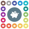 Dollar piggy bank flat white icons on round color backgrounds - Dollar piggy bank flat white icons on round color backgrounds. 17 background color variations are included.