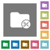 Cut directory square flat icons - Cut directory flat icons on simple color square backgrounds