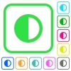 Contrast control vivid colored flat icons - Contrast control vivid colored flat icons in curved borders on white background