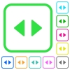 Horizontal control arrows vivid colored flat icons - Horizontal control arrows vivid colored flat icons in curved borders on white background