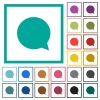 Blank chat bubble flat color icons with quadrant frames on white background - Blank chat bubble flat color icons with quadrant frames