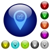 Export GPS map location icons on round color glass buttons - Export GPS map location color glass buttons