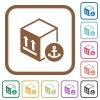 Sea package transportation simple icons - Sea package transportation simple icons in color rounded square frames on white background