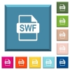 SWF file format white icons on edged square buttons - SWF file format white icons on edged square buttons in various trendy colors