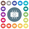 Hardware diagnostics flat white icons on round color backgrounds. 17 background color variations are included. - Hardware diagnostics flat white icons on round color backgrounds