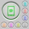 Mobile sms message color icons on sunk push buttons - Mobile sms message push buttons