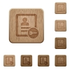 Secure contact on rounded square carved wooden button styles - Secure contact wooden buttons