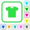 T-shirt vivid colored flat icons in curved borders on white background - T-shirt vivid colored flat icons