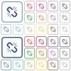 Unlink outlined flat color icons - Unlink color flat icons in rounded square frames. Thin and thick versions included.