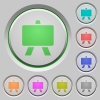 Blackboard color icons on sunk push buttons - Blackboard push buttons