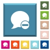 Delete blog comment white icons on edged square buttons in various trendy colors - Delete blog comment white icons on edged square buttons