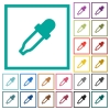 Color picker flat color icons with quadrant frames - Color picker flat color icons with quadrant frames on white background
