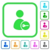 Secure user account vivid colored flat icons - Secure user account vivid colored flat icons in curved borders on white background