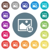 Save image flat white icons on round color backgrounds. 17 background color variations are included. - Save image flat white icons on round color backgrounds