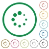 Preloader symbol flat color icons in round outlines on white background - Preloader symbol flat icons with outlines