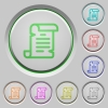 Paper scroll color icons on sunk push buttons - Paper scroll push buttons