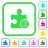 Plugin properties vivid colored flat icons - Plugin properties vivid colored flat icons in curved borders on white background