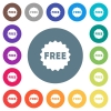 Free sticker flat white icons on round color backgrounds. 17 background color variations are included. - Free sticker flat white icons on round color backgrounds