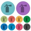 Fire extinguisher darker flat icons on color round background - Fire extinguisher color darker flat icons