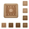 Certified movie on rounded square carved wooden button styles - Certified movie wooden buttons