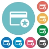 Primary credit card flat white icons on round color backgrounds - Primary credit card flat round icons