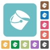 Paint bucket white flat icons on color rounded square backgrounds - Paint bucket rounded square flat icons