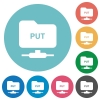 FTP put flat round icons - FTP put flat white icons on round color backgrounds