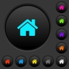 Home dark push buttons with vivid color icons on dark grey background - Home dark push buttons with color icons