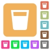 Drink flat icons on rounded square vivid color backgrounds. - Drink rounded square flat icons