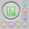 Contact processing color icons on sunk push buttons - Contact processing push buttons