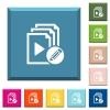 Edit playlist white icons on edged square buttons in various trendy colors - Edit playlist white icons on edged square buttons