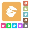 Paint bucket flat icons on rounded square vivid color backgrounds. - Paint bucket rounded square flat icons