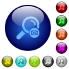 Search address color glass buttons - Search address icons on round color glass buttons