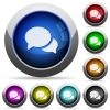 Discussion round glossy buttons - Discussion icons in round glossy buttons with steel frames
