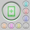 Mobile move gesture push buttons - Mobile move gesture color icons on sunk push buttons