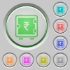 Indian Rupee strong box push buttons - Indian Rupee strong box color icons on sunk push buttons