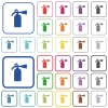 Fire extinguisher color flat icons in rounded square frames. Thin and thick versions included. - Fire extinguisher outlined flat color icons