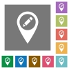 Rename GPS map location square flat icons - Rename GPS map location flat icons on simple color square backgrounds