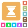 Hourglass rounded square flat icons - Hourglass flat icons on rounded square vivid color backgrounds.