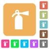 Fire extinguisher flat icons on rounded square vivid color backgrounds. - Fire extinguisher rounded square flat icons