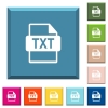 TXT file format white icons on edged square buttons - TXT file format white icons on edged square buttons in various trendy colors