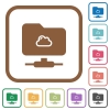 Cloud FTP simple icons in color rounded square frames on white background - Cloud FTP simple icons