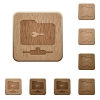 FTP secure wooden buttons - FTP secure on rounded square carved wooden button styles