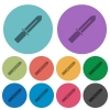 Knife darker flat icons on color round background - Knife color darker flat icons