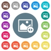 Horizontally move image flat white icons on round color backgrounds. 17 background color variations are included. - Horizontally move image flat white icons on round color backgrounds