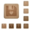 Favorite file wooden buttons - Favorite file on rounded square carved wooden button styles