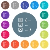 Source code checking flat white icons on round color backgrounds - Source code checking flat white icons on round color backgrounds. 17 background color variations are included.