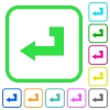 Return key vivid colored flat icons in curved borders on white background - Return key vivid colored flat icons