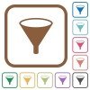 Funnel simple icons in color rounded square frames on white background - Funnel simple icons - Small thumbnail