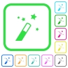 Application wizard vivid colored flat icons in curved borders on white background - Application wizard vivid colored flat icons